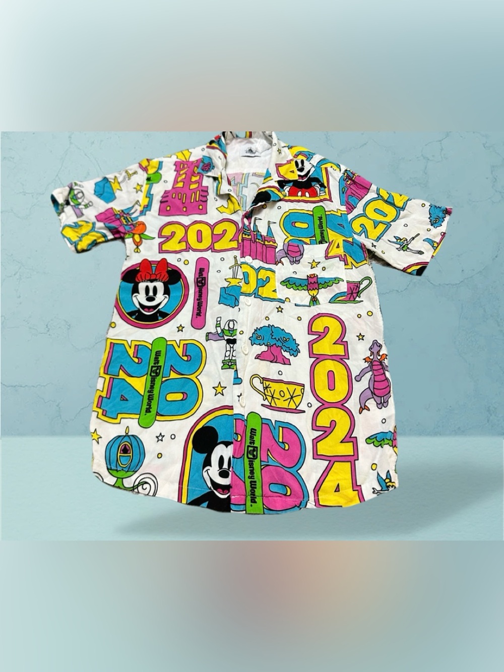 Disney Multicolor 2024 Character Print Shirt — White Base XS Girls Young size